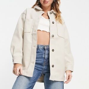 ASOS New Look Oatmeal Tan Shacket size 8